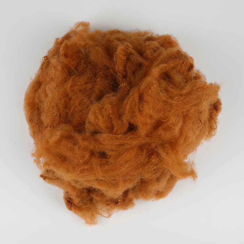 Mørk Camel Uld Spinding Polyester Staple Fiber 3D×102mm