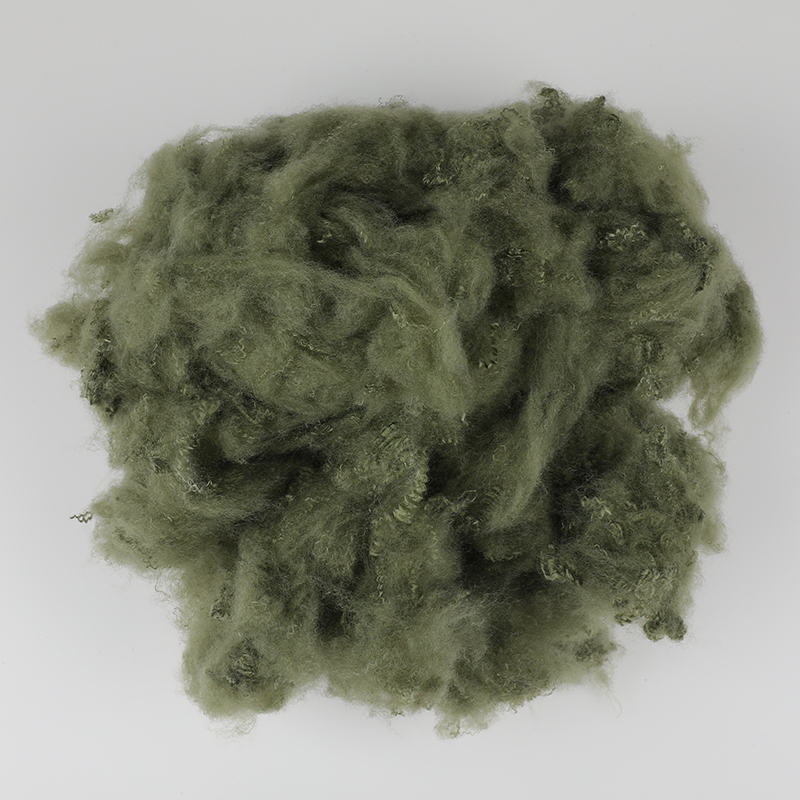 Army Greenwool Spinding Polyester Staple Fiber 3D×64mm